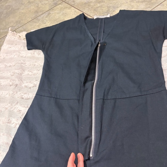 ROUCHA - JON V-NECK CURVED NECK CANVAS JUMPSUIT SZ A MORDERN CITY UTILITIES - Picture 6 of 15